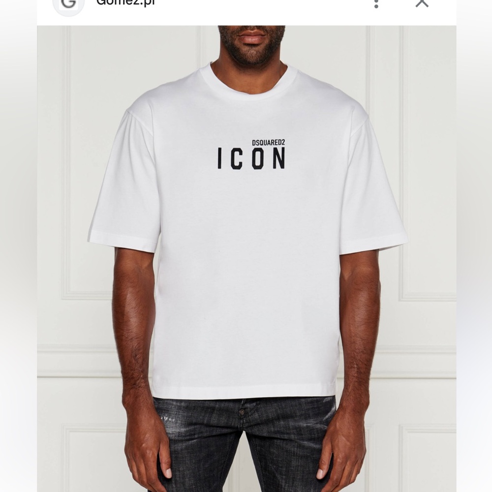 DSQUARED2 White Tee with Black Icon Print